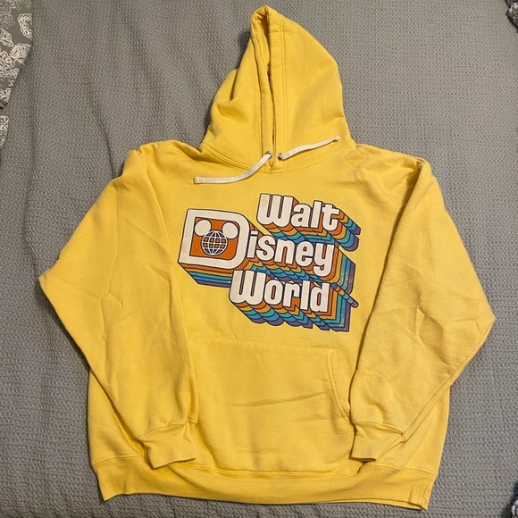 Disney Other - Disney Bright Yellow Hooded Pullover